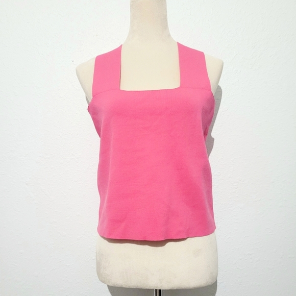 House of Harlow 1960 Wide Strap knit Tank Top Pink Stretchy Size Large - Picture 1 of 10